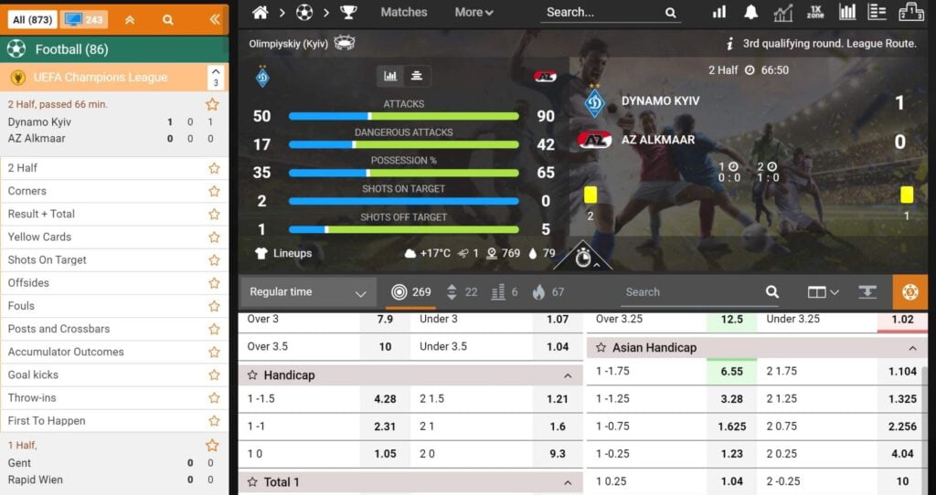1xbet live betting