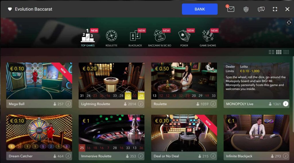 Spin live casino
