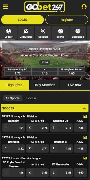 gobet247 mobile betting