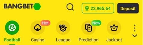 bangbet account balance