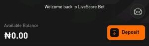 livescorebet deposit button