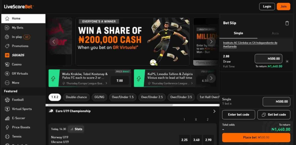 livescorebet desktop website