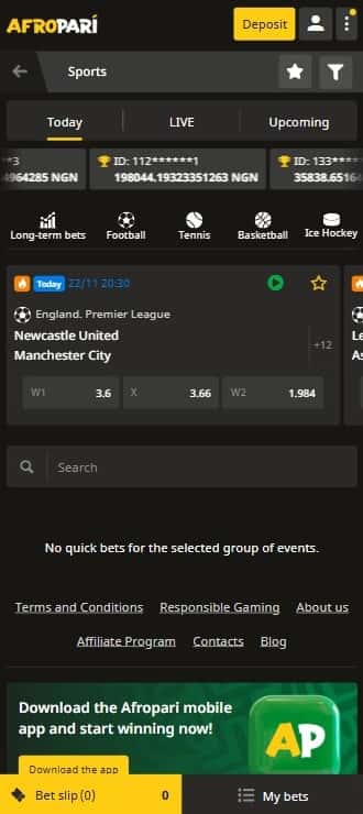 afropari mobile website