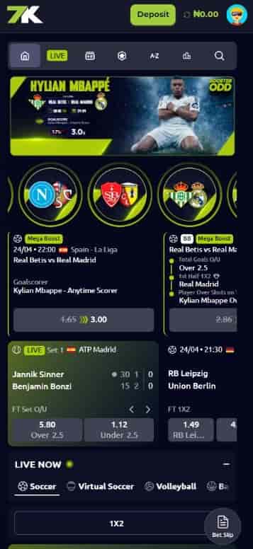 bet7k  mobile website